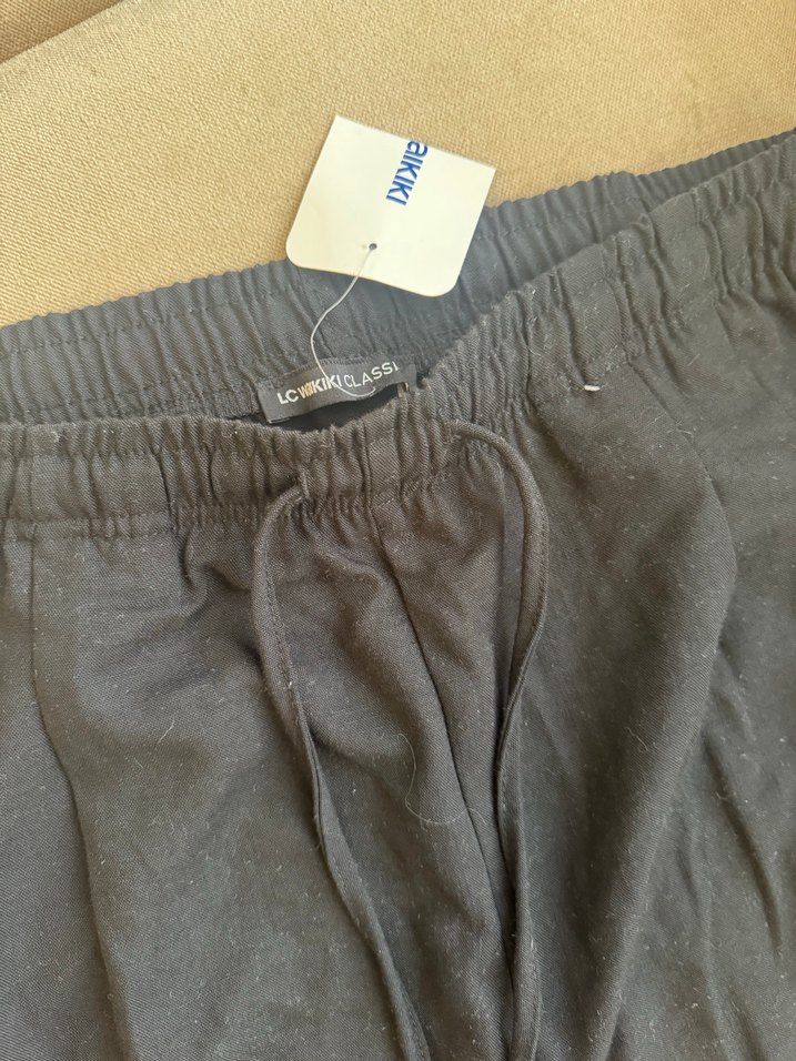 Rahat Kalıp Oversize Beli Lastikli Erkek Eşofman Altı Siyah - Görsel 5