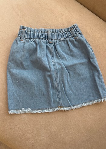 Kız Çocuk Beli Lastikli ve Düğmeli Açık Mavi Denim Etek 7-8 yaş - Görsel 7