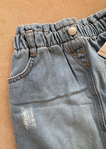 Kız Çocuk Beli Lastikli ve Düğmeli Açık Mavi Denim Etek 7-8 yaş - Görsel 6
