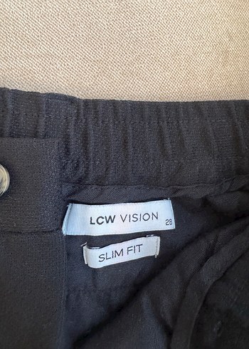 Erkek Siyah Basic Slim Fit Kumaş Beli Lastikli Pantolon 28beden - Görsel 6