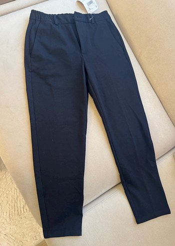 Erkek Siyah Basic Slim Fit Kumaş Beli Lastikli Pantolon 28beden - Görsel 2