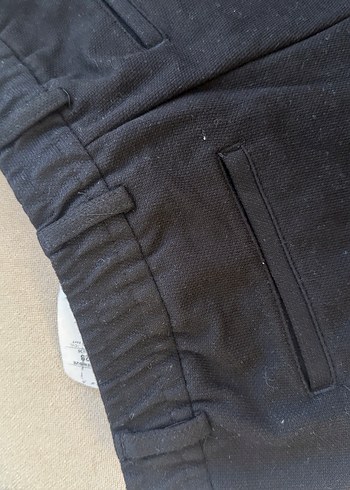 Erkek Siyah Basic Slim Fit Kumaş Beli Lastikli Pantolon 28beden - Görsel 9