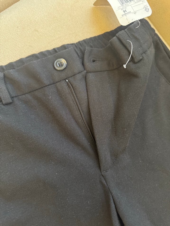 Erkek Siyah Basic Slim Fit Kumaş Beli Lastikli Pantolon 28beden - Görsel 4