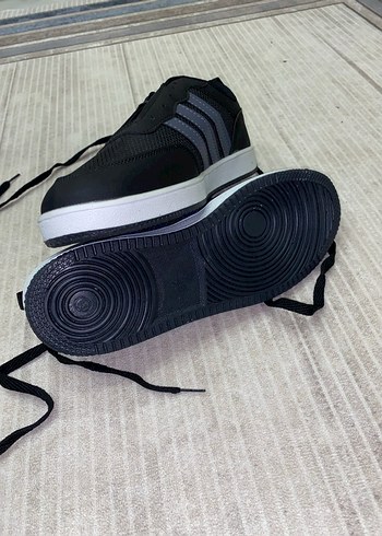 Erkek Siyah Gri Adidas çizgili Spor Ayakkabı - Görsel 2