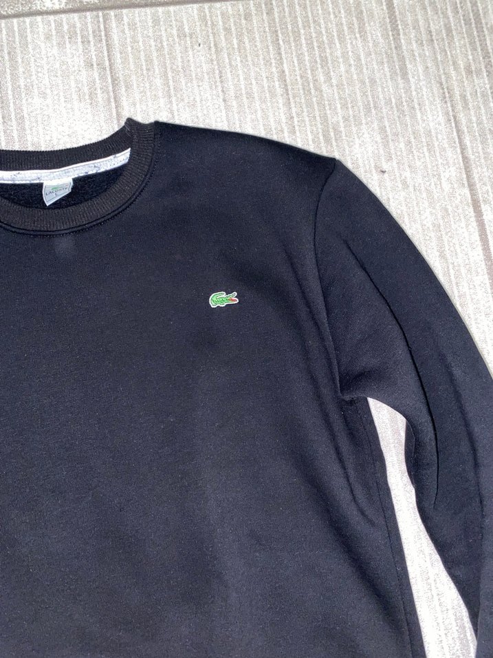 Erkek Lacoste Siyah Rahat Kesim 3 iplik Sweatshirt - Görsel 2