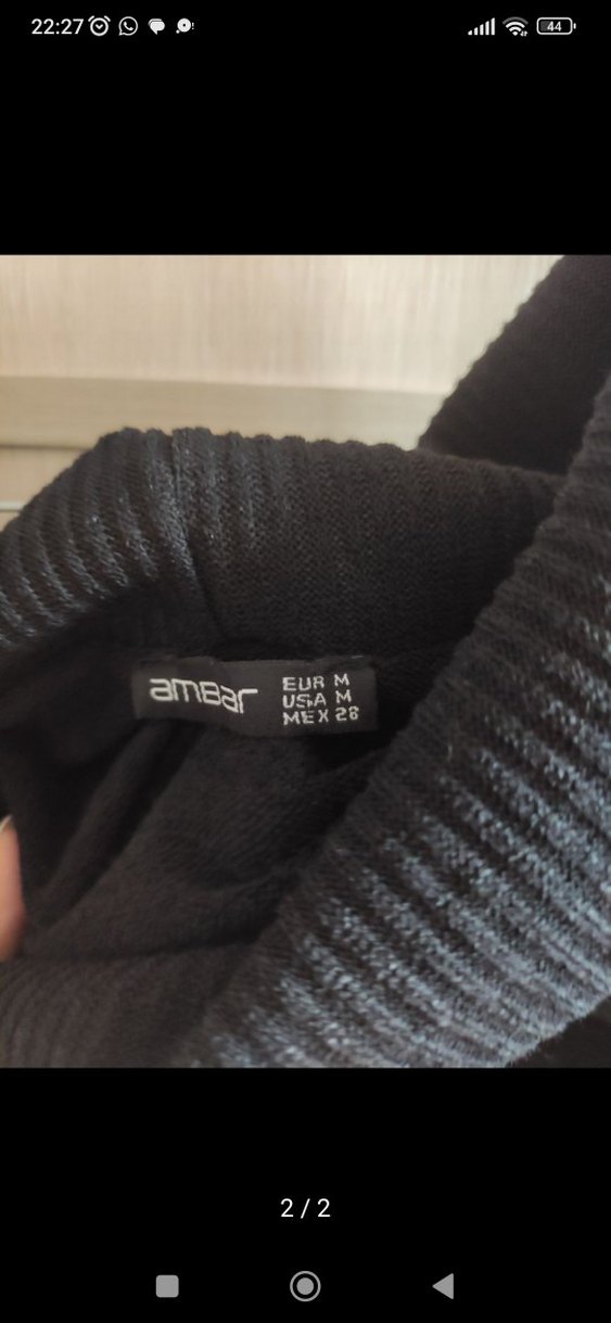 Siyah V Yaka Fitilli Triko Kadın Kazak - Görsel 2