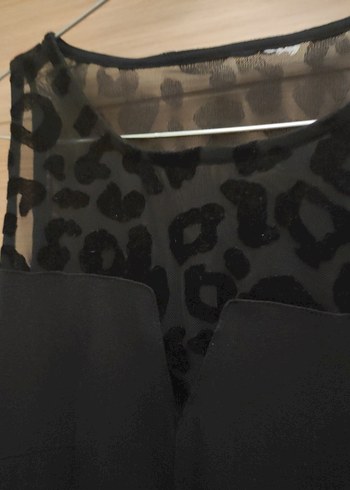 Siyah V Yakalı Uzun Kollu Abiye Elbise - Görsel 2