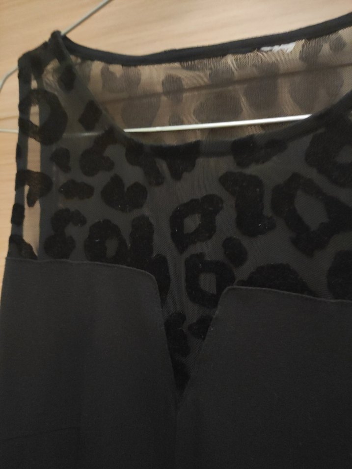 Siyah V Yakalı Uzun Kollu Abiye Elbise - Görsel 2