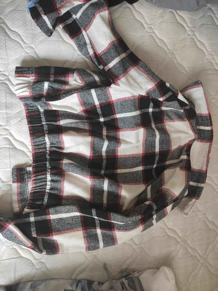 Gri Ekoseli Düğmeli Kadın Gömlek - Görsel 3