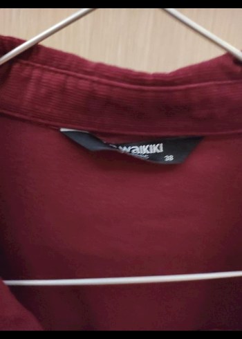 Bordo Uzun Kollu Düğmeli Kadın Gömlek elbise - Görsel 2