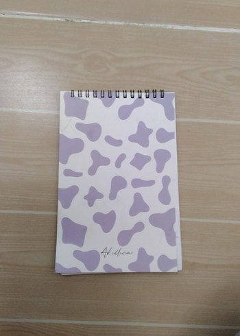 Ajanda Mor Beyaz desenli defter