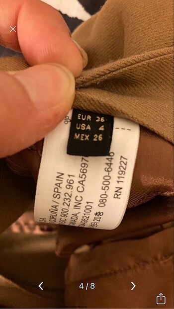 36 Beden camel Renk Massimo Dutti 36 yün yeni pantolon