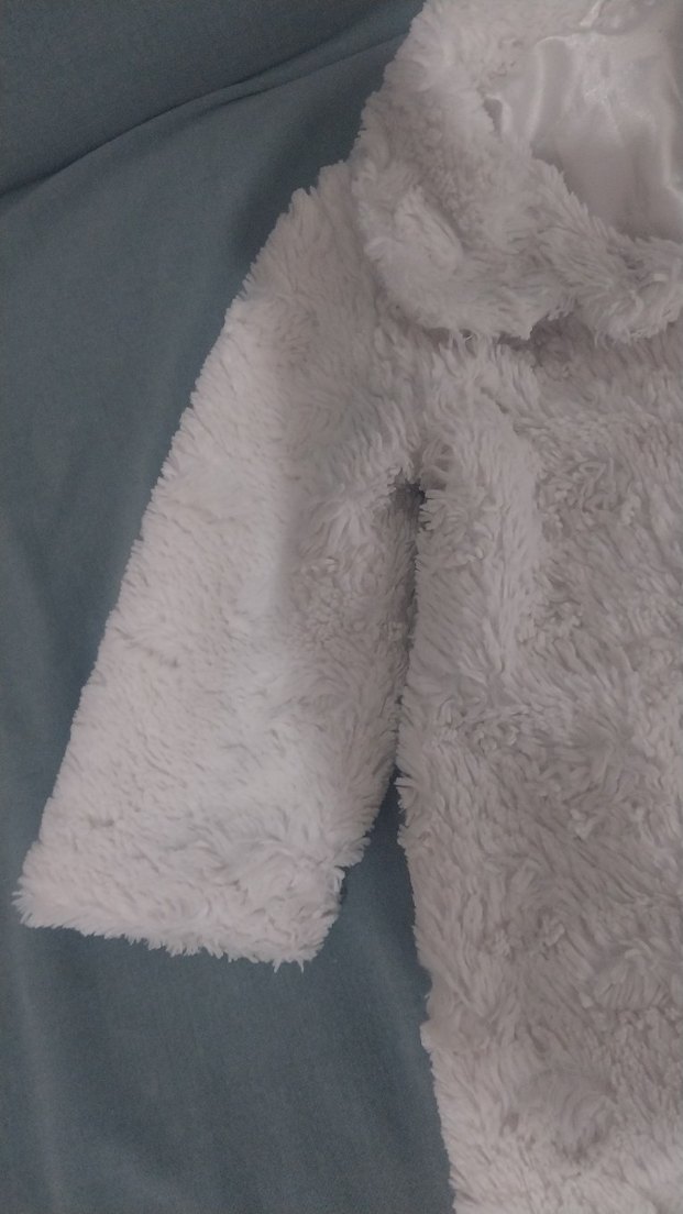 Kadın Beyaz Uzun Peluş Kaban - Görsel 3