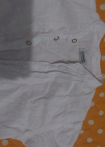 Erkek Keten V Yaka Düğmeli Kısa Kollu Gömlek - Görsel 2