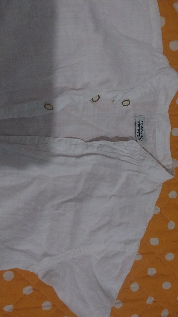 Erkek Keten V Yaka Düğmeli Kısa Kollu Gömlek - Görsel 2