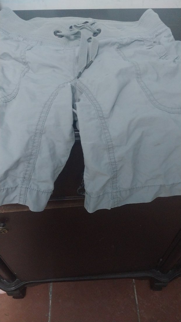 Düğmeli Beyaz Keten Mini Kumaş Pantolon - Görsel 3