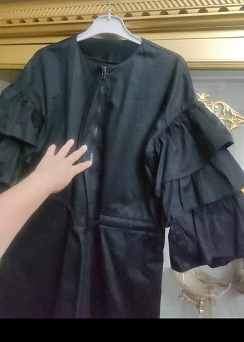 Siyah Kadın Mini Street Wear Robe - Görsel 4