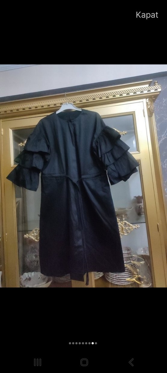 Siyah Kadın Mini Street Wear Robe - Görsel 3