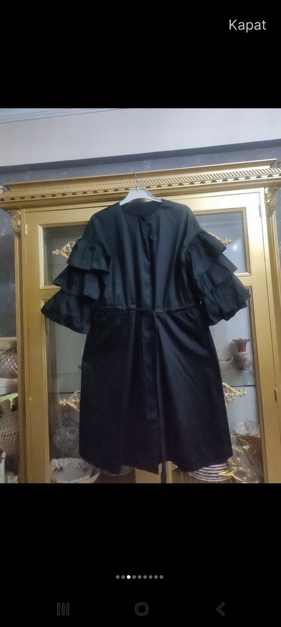 Siyah Kadın Mini Street Wear Robe - Görsel 5