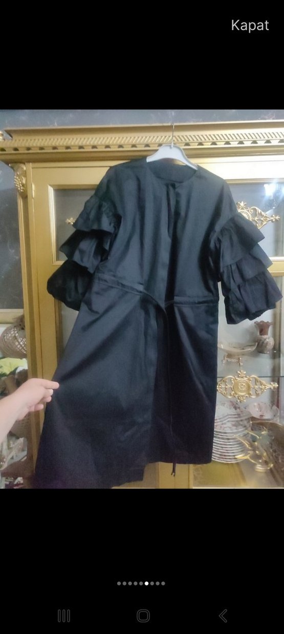 Siyah Kadın Mini Street Wear Robe - Görsel 2