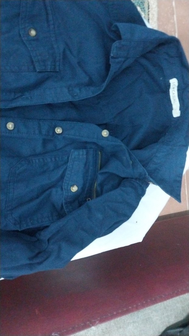 Mavi Keten Uzun Kollu Kadın Gömlek - Görsel 2