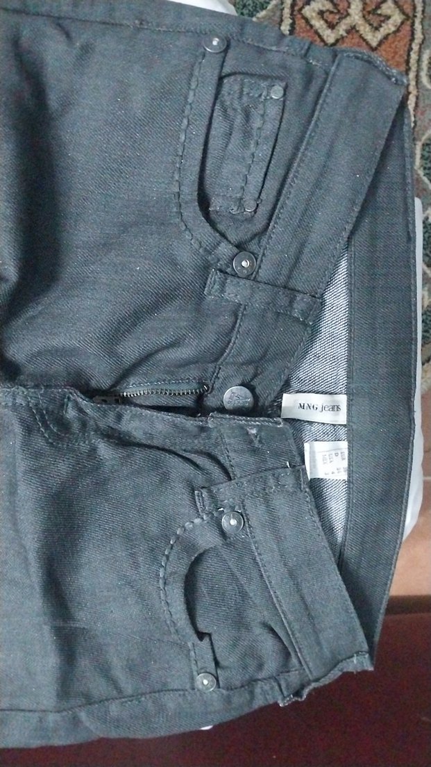 Gri Kemerli Kadın Düz Kesim Kot Pantolon - Görsel 2