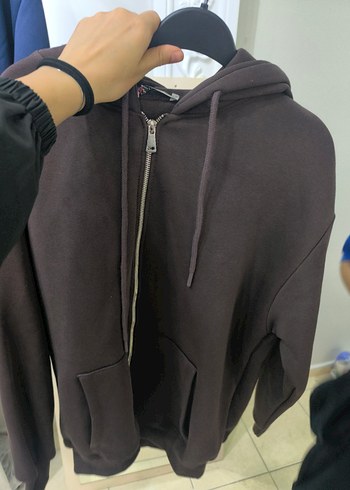 Kahverengi Fermuarlı Kadın Sweatshirt