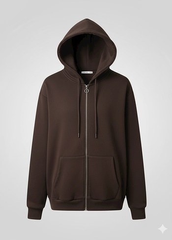 Diğer Kahverengi Fermuarlı Kadın Sweatshirt