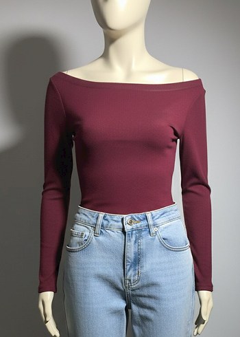 Oysho Model Bordo Kayık Yaka Uzun Kollu Kadın Bluz