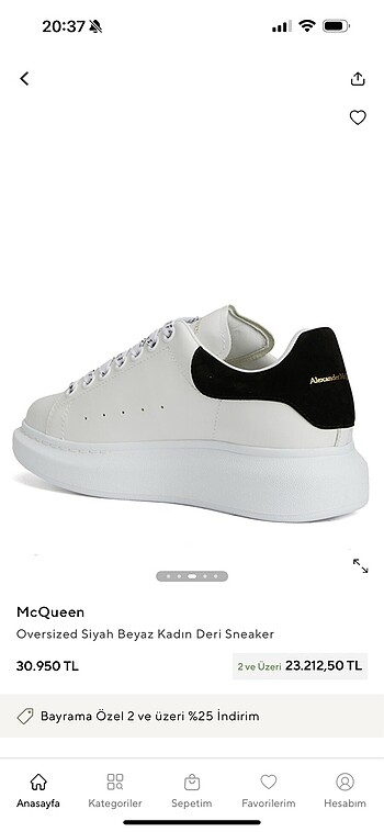 38 Beden McQueen kadın deri sneaker