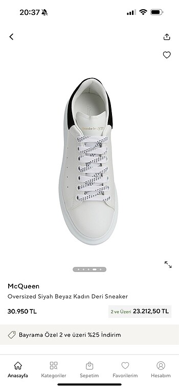 38 Beden beyaz Renk McQueen kadın deri sneaker
