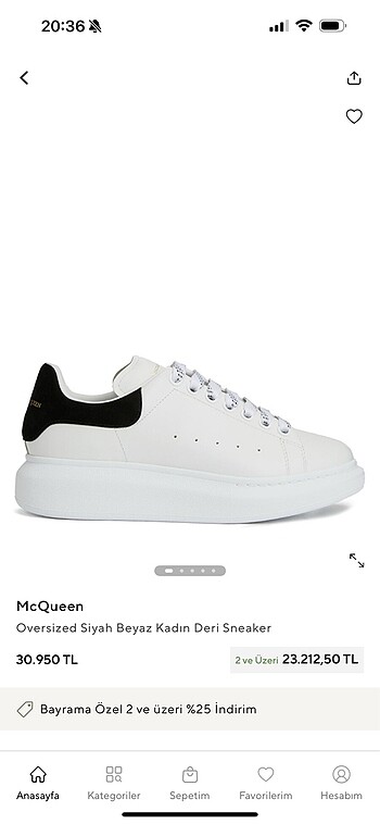 McQueen kadın deri sneaker