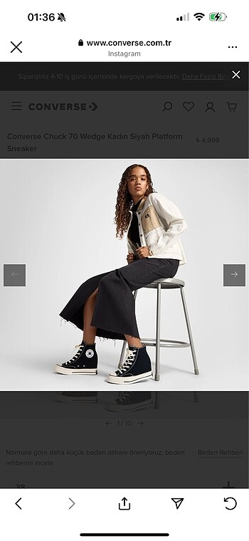 converse chuck 70 wedge platform sneaker