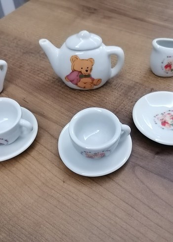  Beden Ayıcık desenli küçük seramik çaydanlık seti
