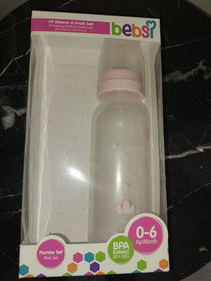 Bebs Pembe Bebek Biberonu 250 ml - Görsel 4