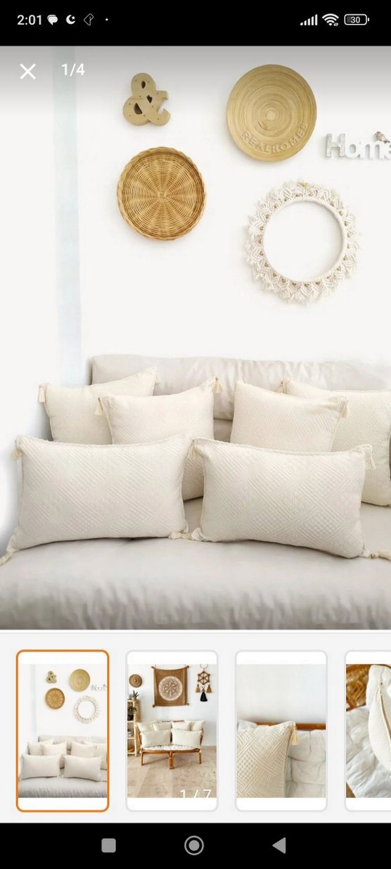 Bej Bohem Tarzı Dekoratif Yastık Kılıfı - Görsel 2