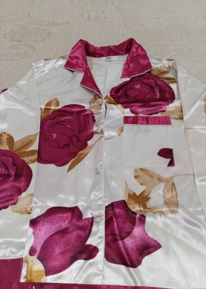 Saten gecelik ikili takım  - Görsel 2