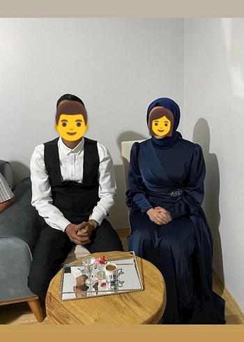 40 Beden Drapeli Yüksek Yakalı Lacivert Midi Elbise