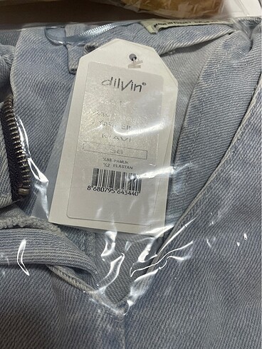 36 Beden mavi Renk Buz Mavisi Jean Elbise DLP00048