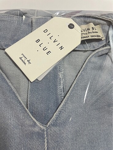 xs Beden mavi Renk Mavi Jean Elbise DLP00053