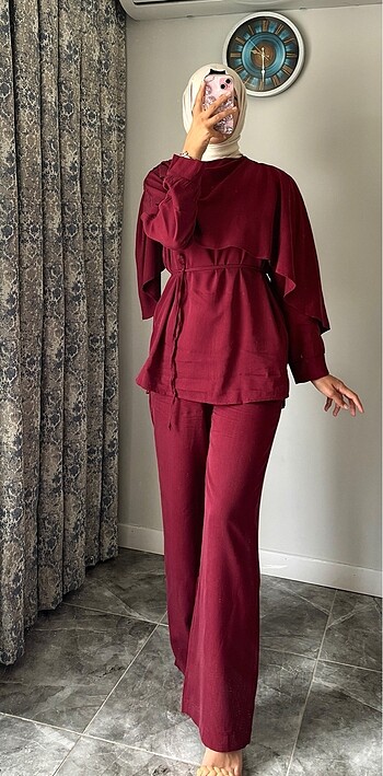 Drape yakalı takım
