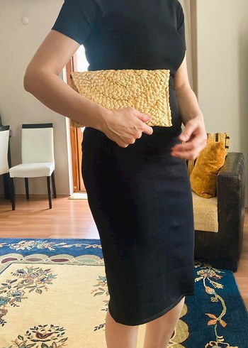Beden Bej Örgü Bohem Kadın Portföy Çanta