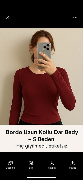 S Beden Bordo Bady