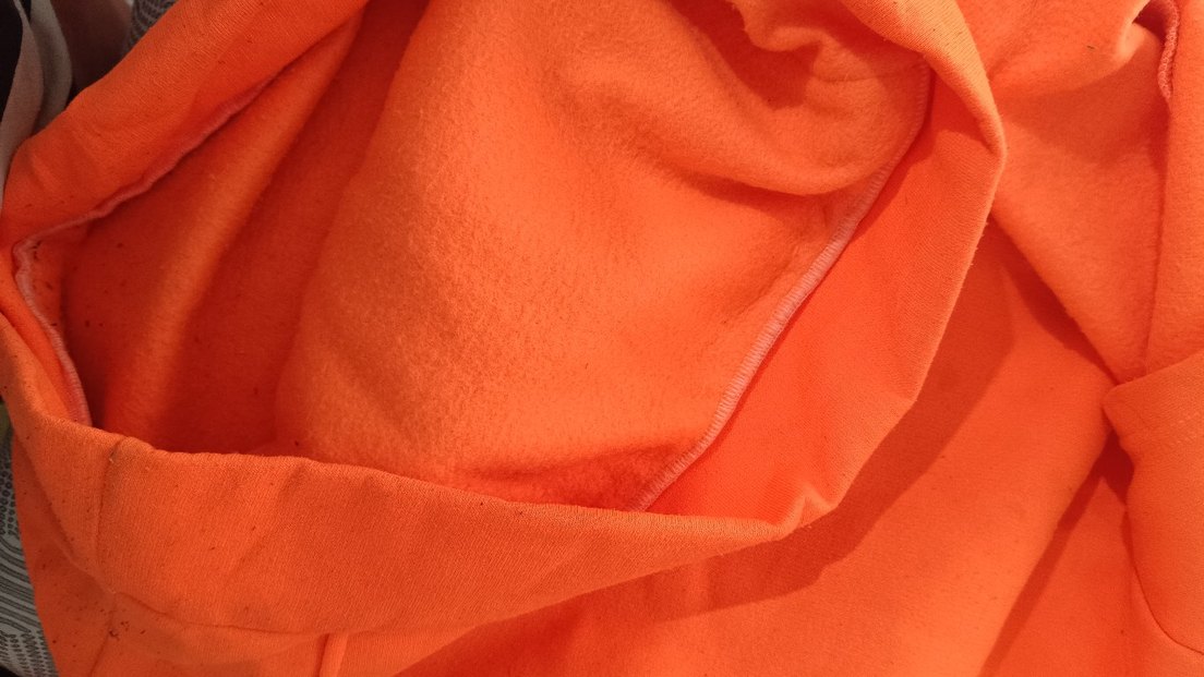 Turuncu Kapüşonlu Fermuarlı Kadın Sweatshirt - Görsel 2