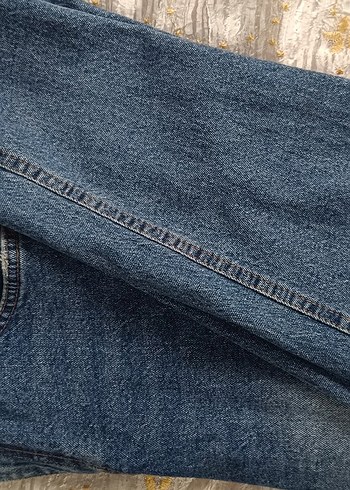Düğmeli Mavi Kadın Denim Jean - Görsel 3