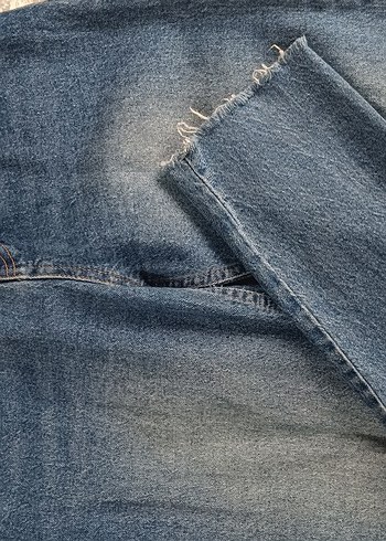 Düğmeli Mavi Kadın Denim Jean - Görsel 2