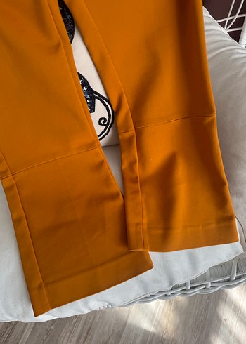 Sarı Midi Kadın Kumaş Pantolon - Görsel 5