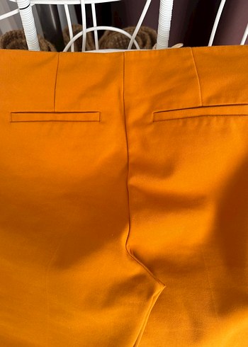 Sarı Midi Kadın Kumaş Pantolon - Görsel 2