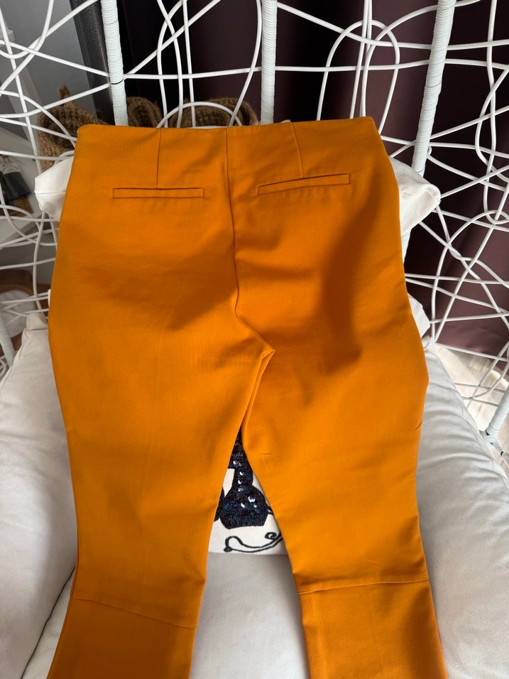 Sarı Midi Kadın Kumaş Pantolon - Görsel 3