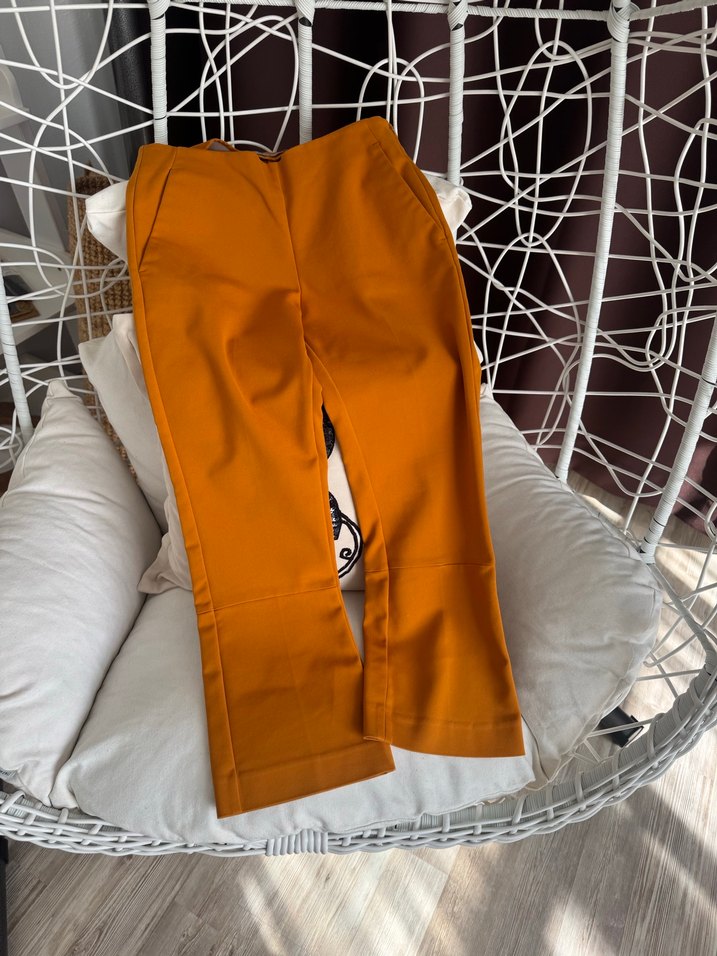 Sarı Midi Kadın Kumaş Pantolon - Görsel 4